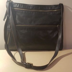 Margot Black Leather Cross Body Purse